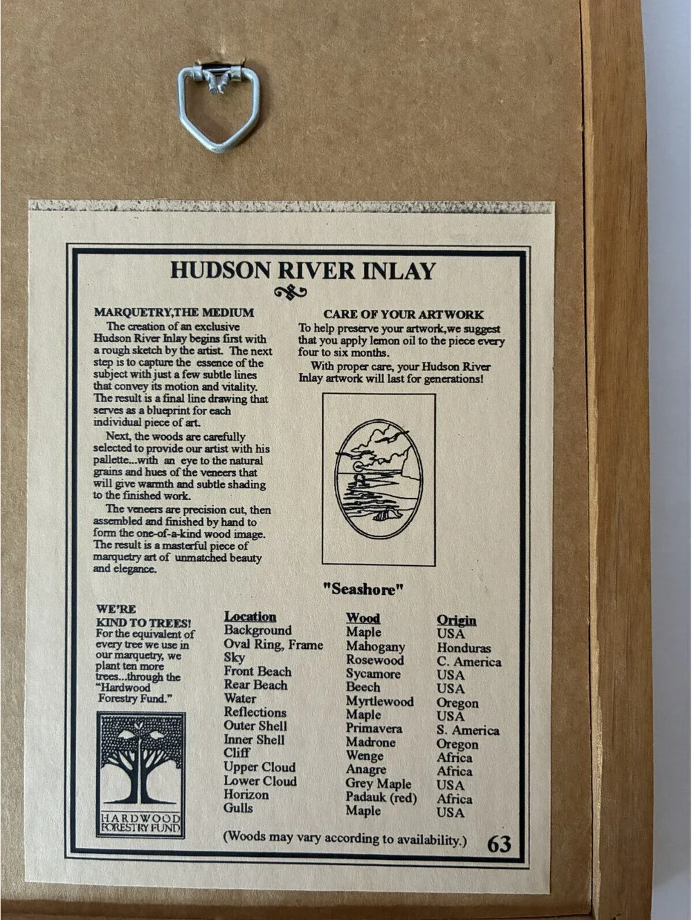 Jeff Nelson Signed Hudson River Inlay Seascape Wood Marquetry Framed Art